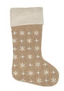 Beige Christmas stocking with sequins and beads
