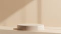 Beige Circular Podium on Minimal Stage Royalty Free Stock Photo