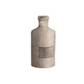 Beige clay bottle. For flowers milk water wine. Watercolor illustration
