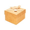 Beige close gift box closeup Royalty Free Stock Photo