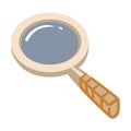 Beige Color Magnifying Glass Clip Art. Search Icon