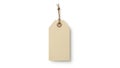 A beige-colored blank tag with a string attached to the top Royalty Free Stock Photo