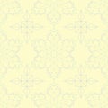 Beige colored floral seamless pattern. Background with light blue and green flower elements Royalty Free Stock Photo