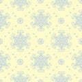 Beige colored floral seamless pattern. Background with light blue and green flower elements Royalty Free Stock Photo