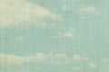 Beige colored hemp cloth texture with blue sky background