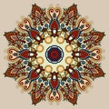 Beige colour mandala, circle decorative spiritual