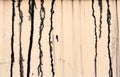 Beige concrete wall with black paint drips, abstract background