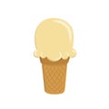 Beige / Cream-Colored Ice Cream Cartoon Illustration