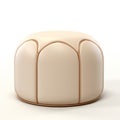 Beige Cream Stool 3d Render: Bulbous Ottoman Art In High Detail