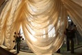 Beige curtain Royalty Free Stock Photo