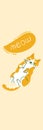 Beige Cute Meow Illustration Bookmark