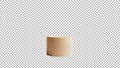 Beige cylindrical object on transparent grid background Royalty Free Stock Photo