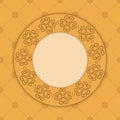 Beige decorative card with ornament - vector