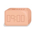 beige digital clock set at nine o\'clock