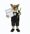 Dog with pencil and notebook 2 Royalty Free Stock Photo