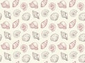 Beige elegant pattern of handdrawn seashells
