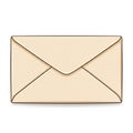 A beige envelope with a classic triangular flap design, outlined in brown. The clean, Royalty Free Stock Photo