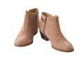 Beige female shammy boot Royalty Free Stock Photo