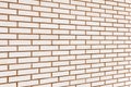 Beige fine brick wall background perspective Royalty Free Stock Photo