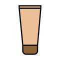 Beige flat concealer icon is a simple glamorous cosmetic tube with hand cream for the legs of the face and body, for moisturizing