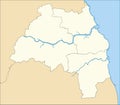 Beige metropolitan boroughs map of TYNE AND WEAR, ENGLAND