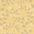 Beige floral seamless pattern - vector Royalty Free Stock Photo