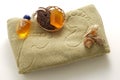 Beige foot SPA set with soap and pumice