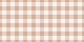 Beige gingham fabric seamless pattern. Cute check plaid. Picnic kitchen tablecloth texture. Gingham square vintage Royalty Free Stock Photo