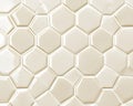 Cream Hexagon Tile Pattern Background Glossy. Royalty Free Stock Photo