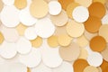 Beige gold sequin confetti placer vector illustration.