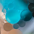 Beige,gray,blue Gradient Oil drops in the water -abstract background Royalty Free Stock Photo