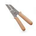 Beige Handled Metal Cutting Shears on White Royalty Free Stock Photo
