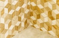 Beige hexagon ceramic tile. abstract texture decorative wall tile, geometric cubes tiles background Royalty Free Stock Photo