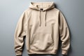 Beige hoodie design mockup Long sleeves, clipping path included