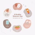 Beige Illustrations Healthy Skincare Routine Instagram Post