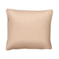 Beige Knitted Pillow with Leaf Pattern Royalty Free Stock Photo