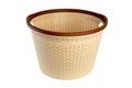 Beige laundry basket isolated on white background Royalty Free Stock Photo