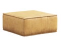 Beige leather mid-century ottoman. 3d render Royalty Free Stock Photo