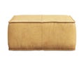 Beige leather mid-century ottoman. 3d render Royalty Free Stock Photo