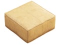 Beige leather mid-century ottoman. 3d render Royalty Free Stock Photo