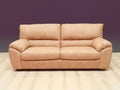 Beige leather sofa