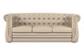 Beige leather sofa isolated over white 3d Royalty Free Stock Photo