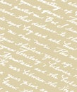 Beige letter paper background with white handwriting calligraphic text