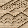 Of beige and light brown bricks arranged to create a three-dimensional Royalty Free Stock Photo