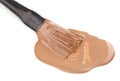 Beige liquid foundation makeup stroke with brush Royalty Free Stock Photo