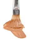 Beige liquid foundation makeup stroke with brush