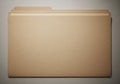 A beige manila folder is positioned against a neutral background Royalty Free Stock Photo