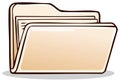 Beige Manilla Folder with Documents Inside, Simple Cartoon Illustration for Office Files and Data Storage Royalty Free Stock Photo