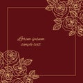 Beige and maroon outline roses decoration
