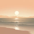 Beige Minimalism Seascape Abstract